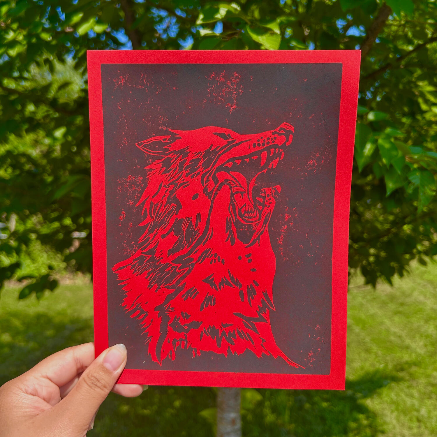 Hand-carved Linoleum Print